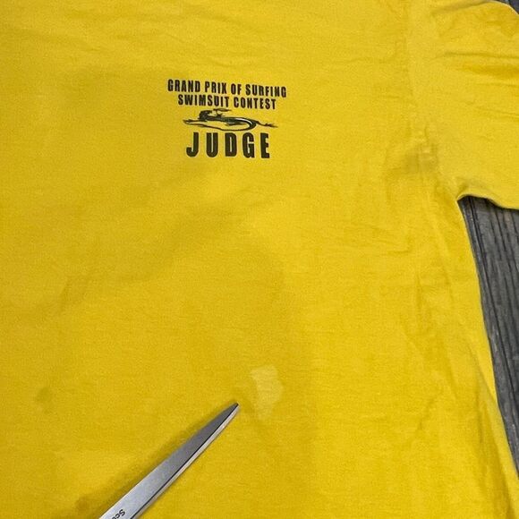 ๐๏ธ๐โโ๏ธ๐ Vintage Geiko HAWAII SURFING SWIMSUIT JUDGE Tee - RARE - Large - GUC - Picture 13 of 16